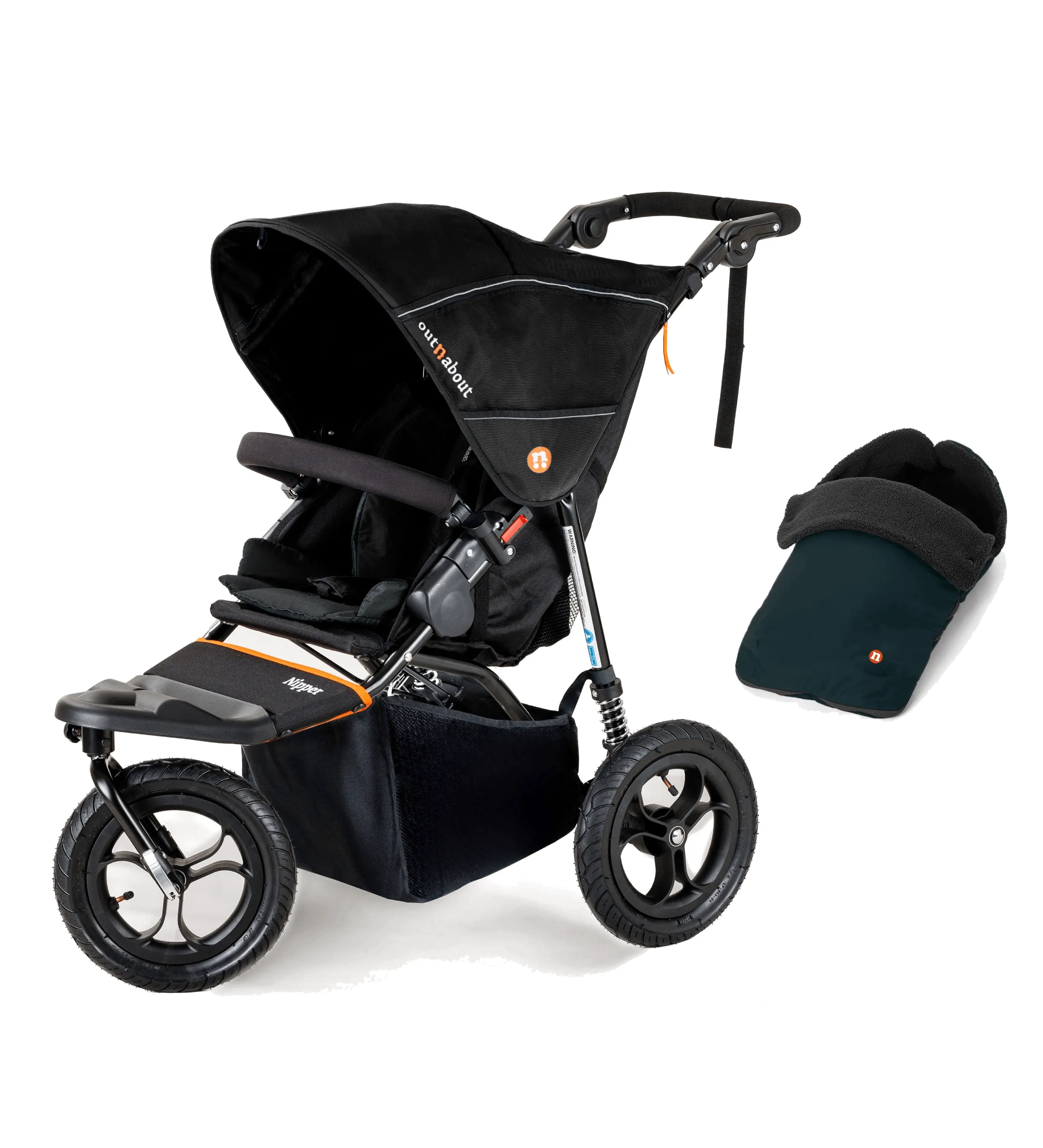 Out n About Nipper V5 Single Pushchair with Footmuff - Summit Black