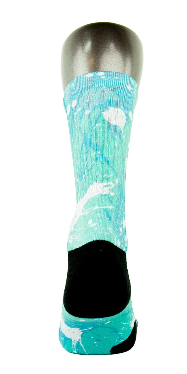 Ovarian Cancer A Splash of Teal CES Custom Socks