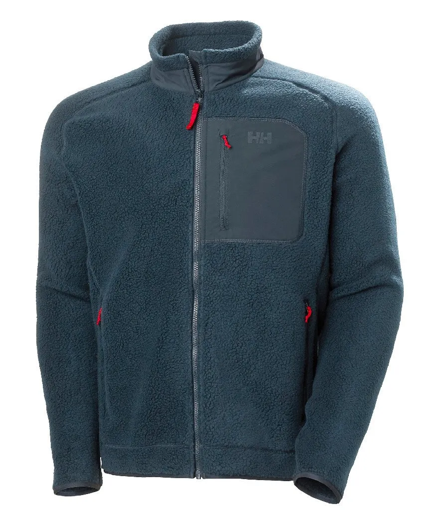 PANORAMA PILE BLOCK JACKET - NAVY