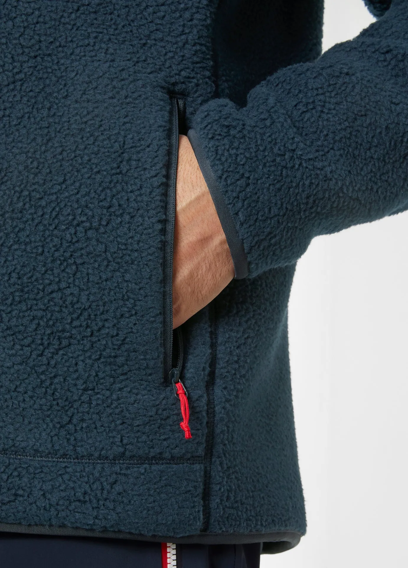 PANORAMA PILE BLOCK JACKET - NAVY