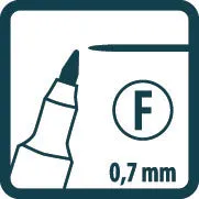 Pica Classic 533 Permanent Pen Black fine tip 0.7mm  (PICA-Marker)