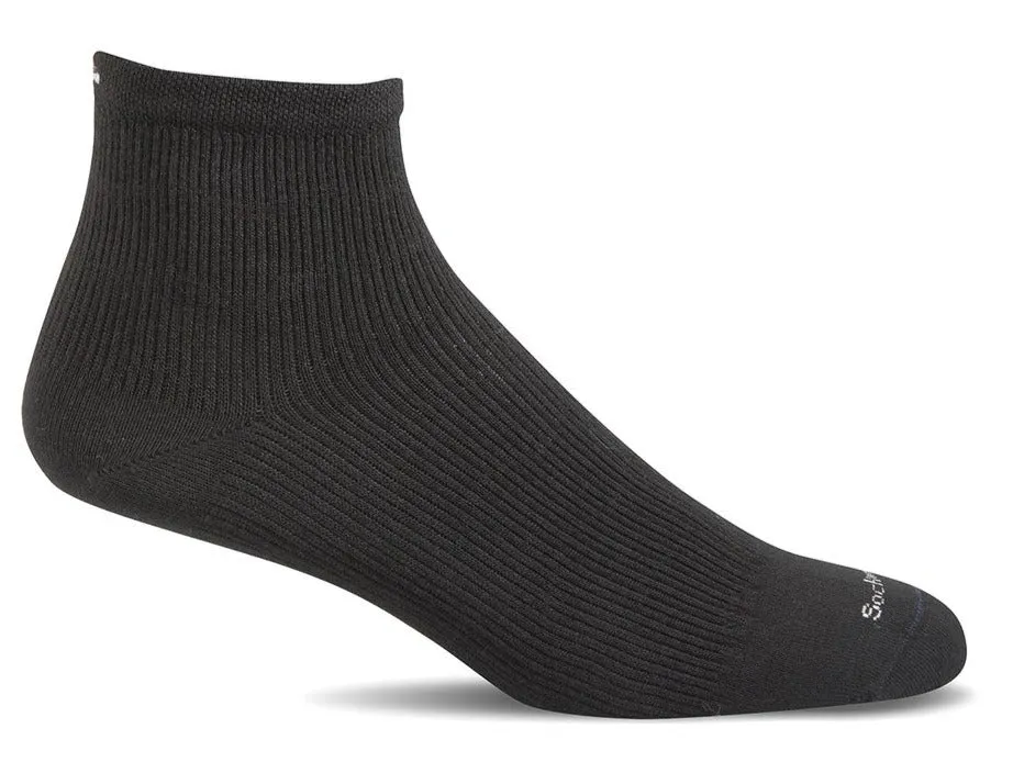 Plantar Ease Quarter Women - Black Solid Plantar Relief
