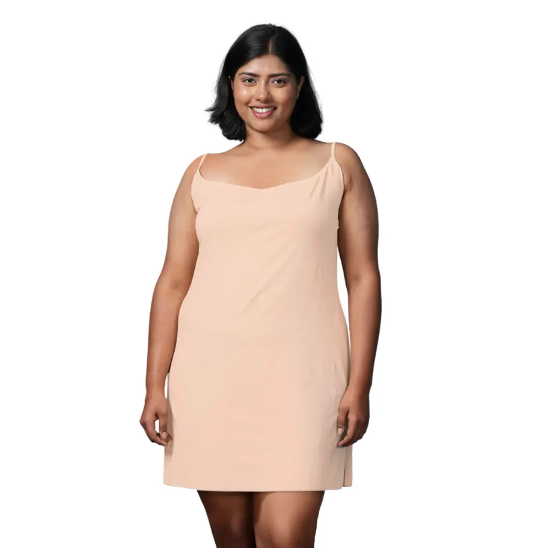 Plus Size Inner Slip For Kurti/Kurta | Adjustable Straps | Side Slits For Easy Movement