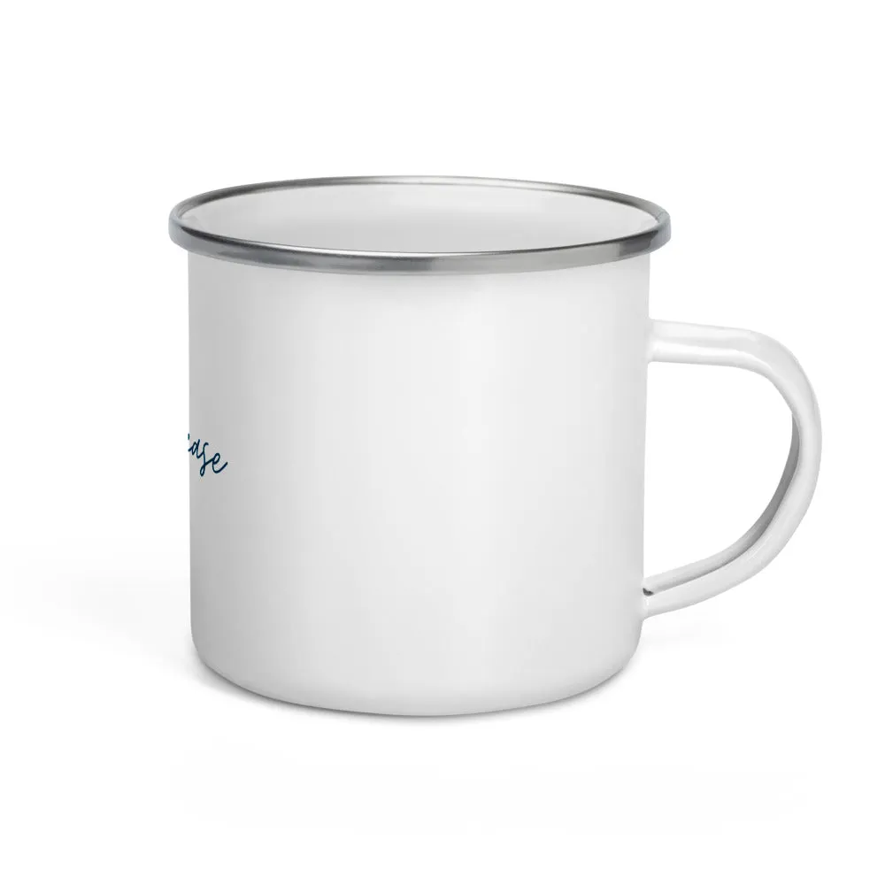 "Lake, Please- Navy" Enamel Mug