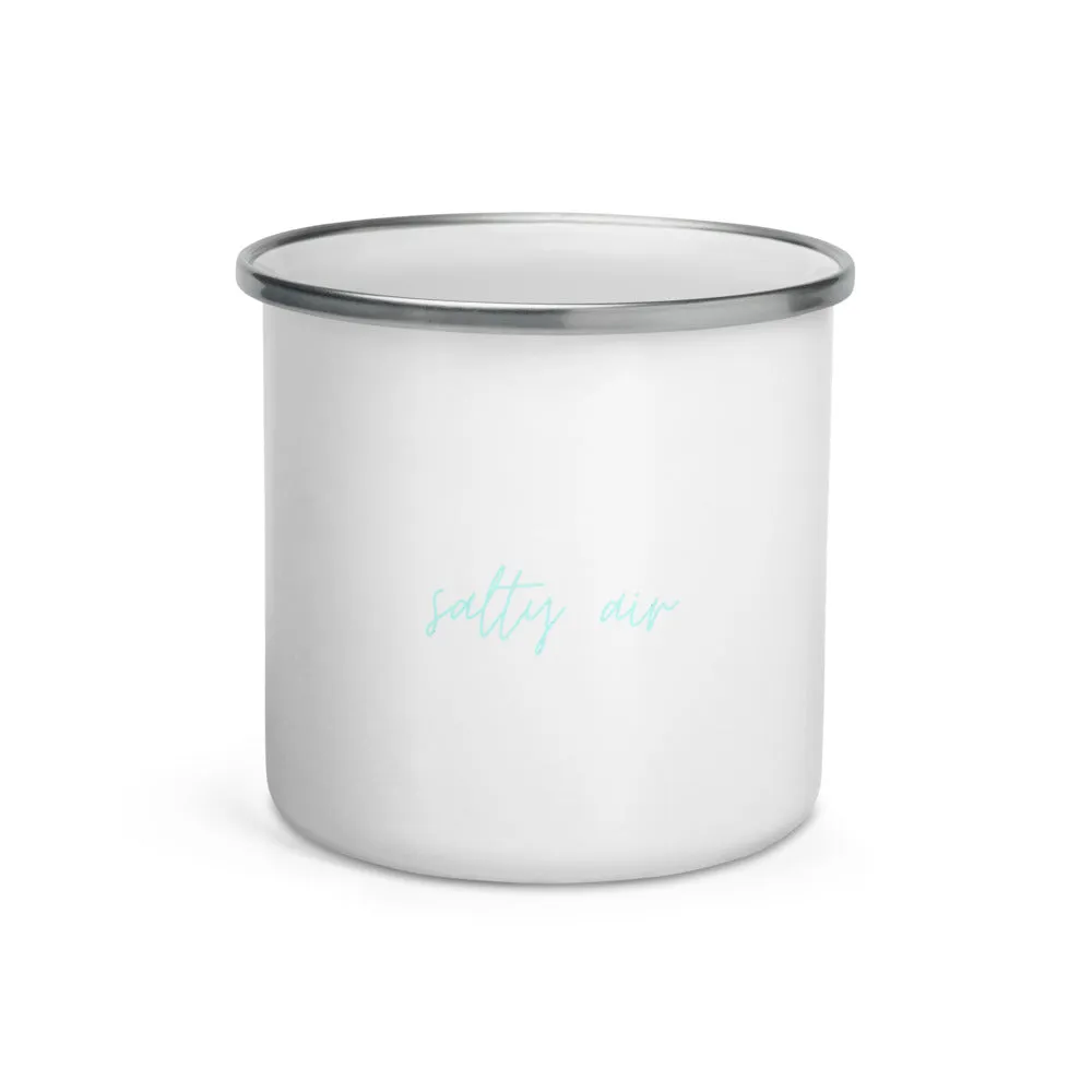 "Salty Air- Aqua" Enamel Mug
