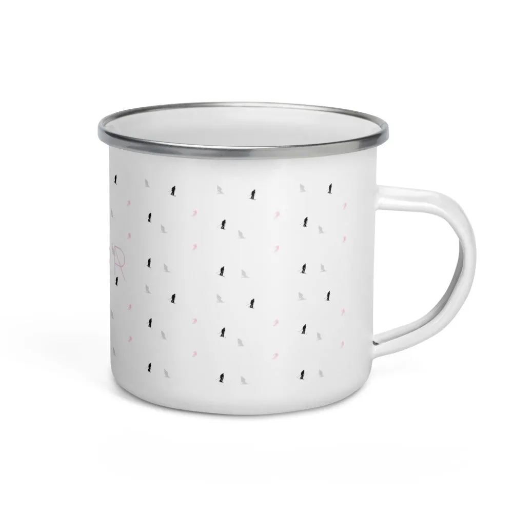 "Skier- Pink" Enamel Mug