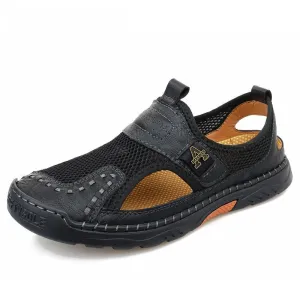 Sandals Men Size 39-48 Quality Handmade Casual Mens Mesh Shoes