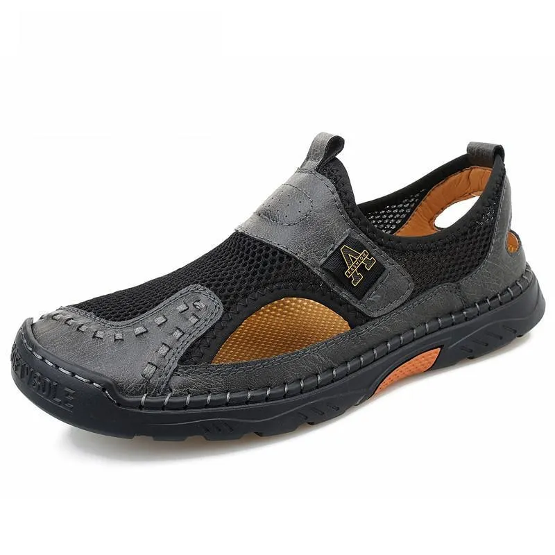 Sandals Men Size 39-48 Quality Handmade Casual Mens Mesh Shoes