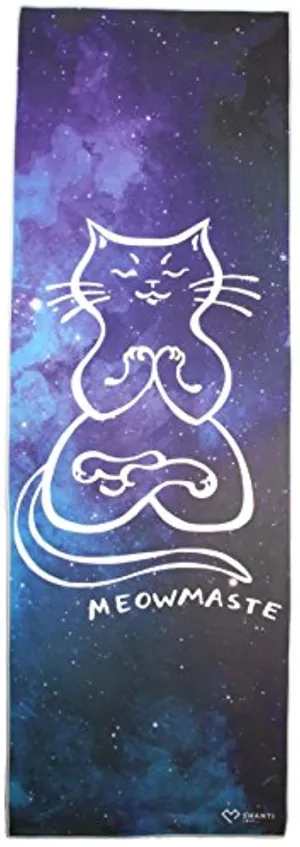 Shanti Love Meowmaste toalla de yoga súper suave y lujosa gamuza de microfibra para esterilla de yoga caliente | absorbente de sudor, antideslizante y lavable a máquina