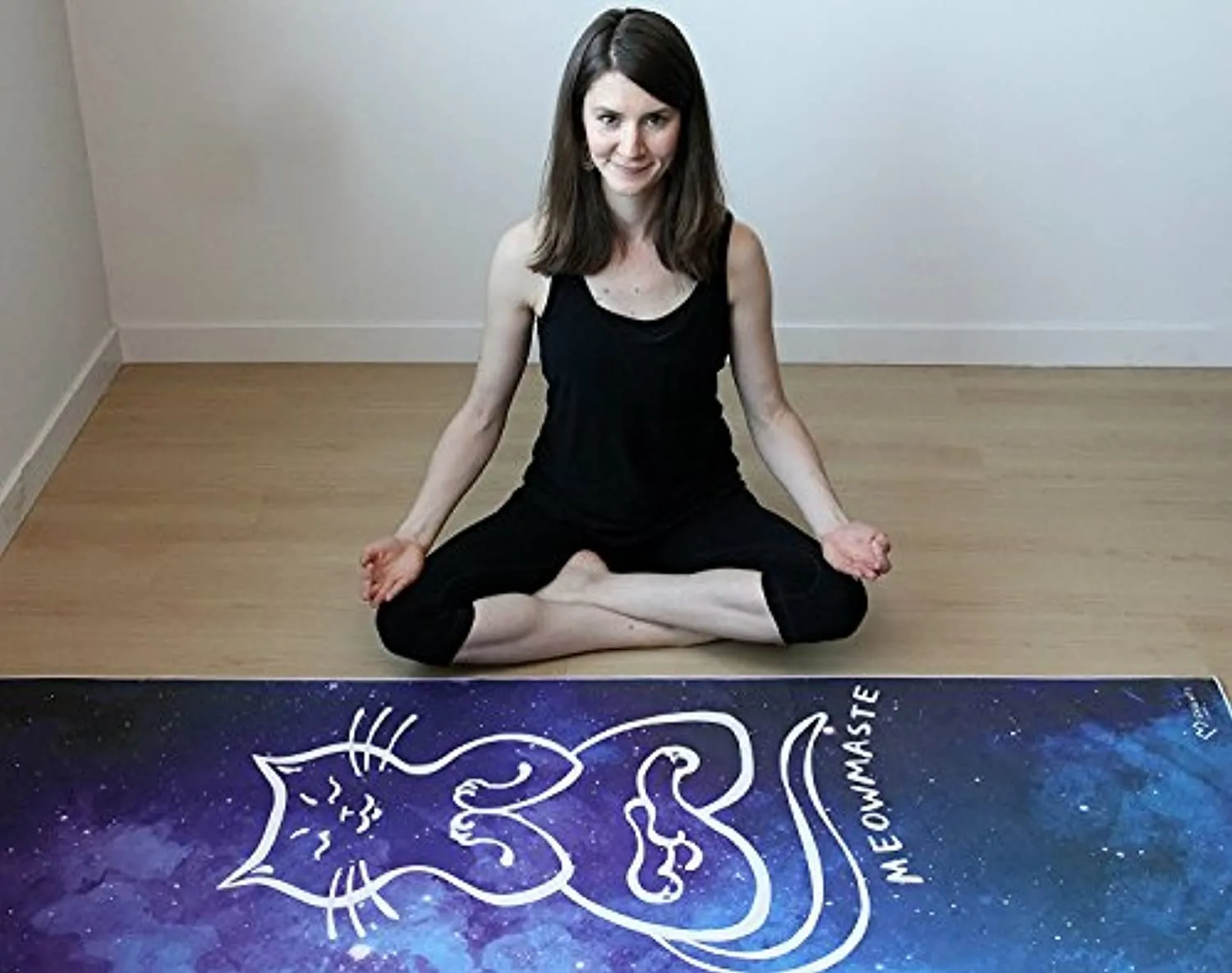 Shanti Love Meowmaste toalla de yoga súper suave y lujosa gamuza de microfibra para esterilla de yoga caliente | absorbente de sudor, antideslizante y lavable a máquina
