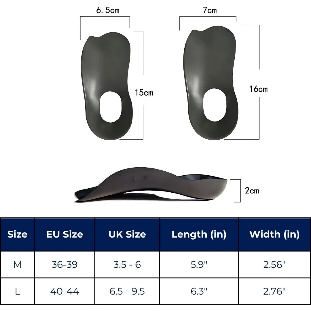Shoe Inserts for Flat Feet & Plantar Fasciitis | Arch Support Insoles for Comfort & Pain Relief