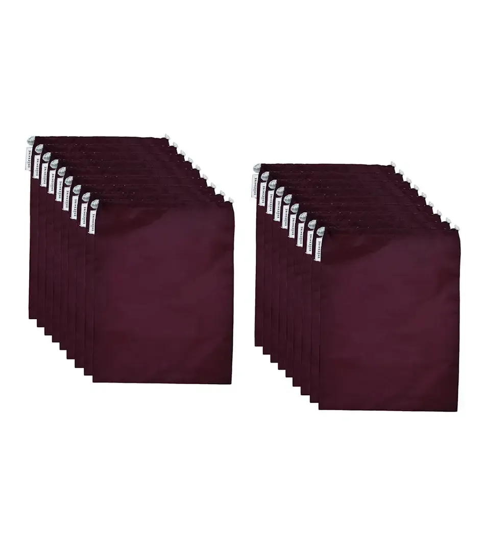 SHOESHINE Shoe Bag (Pack of 10) Water Resistant and Dust Proof Shoe Storage Bag - Maroon