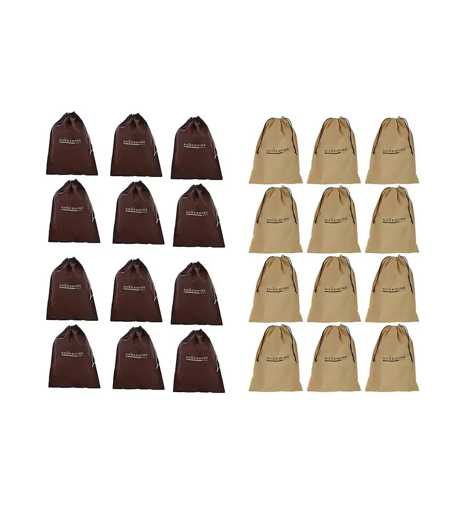 SHOESHINE Shoe Bag (Pack of 12) Shoe Storage bag for home & travel - Beige