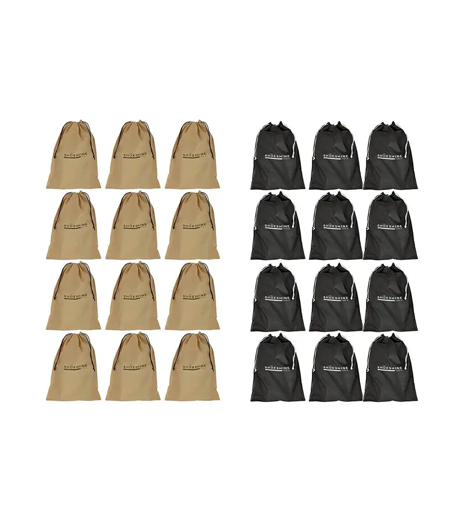 SHOESHINE Shoe Bag (Pack of 18) Shoe Storage bag for home & travel - Beige