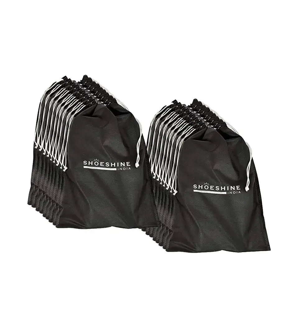 SHOESHINE Shoe Bag (Pack of 18) Shoe Storage bag for home & travel - Black