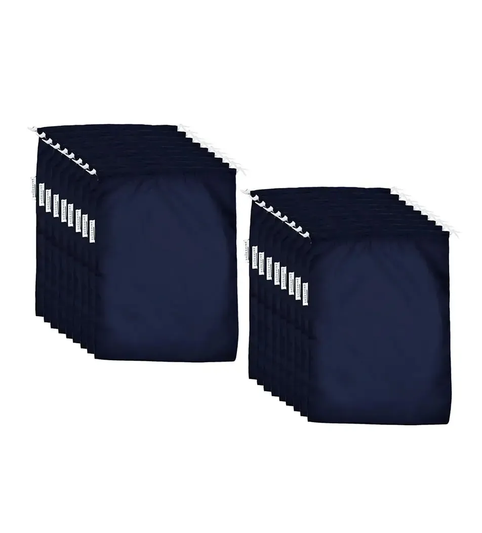 SHOESHINE Shoe Bag (Pack of 6) Water Resistant and Dust Proof Shoe Storage Bag - Navy Blue