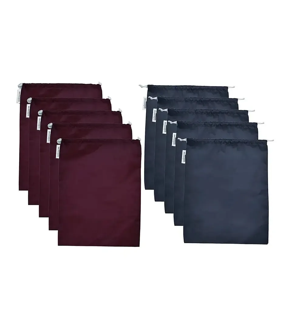 SHOESHINE Shoe Bag (Pack of 6) Water Resistant and Dust Proof Shoe Storage Bag - Navy Blue