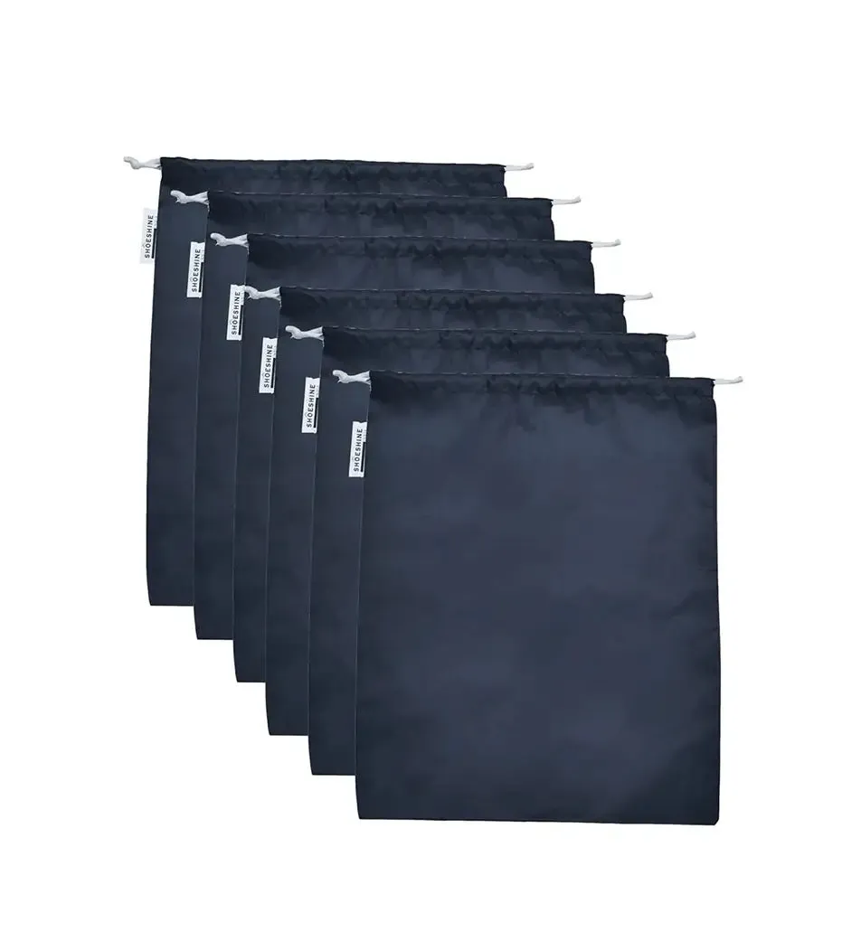 SHOESHINE Shoe Bag (Pack of 6) Water Resistant and Dust Proof Shoe Storage Bag - Navy Blue