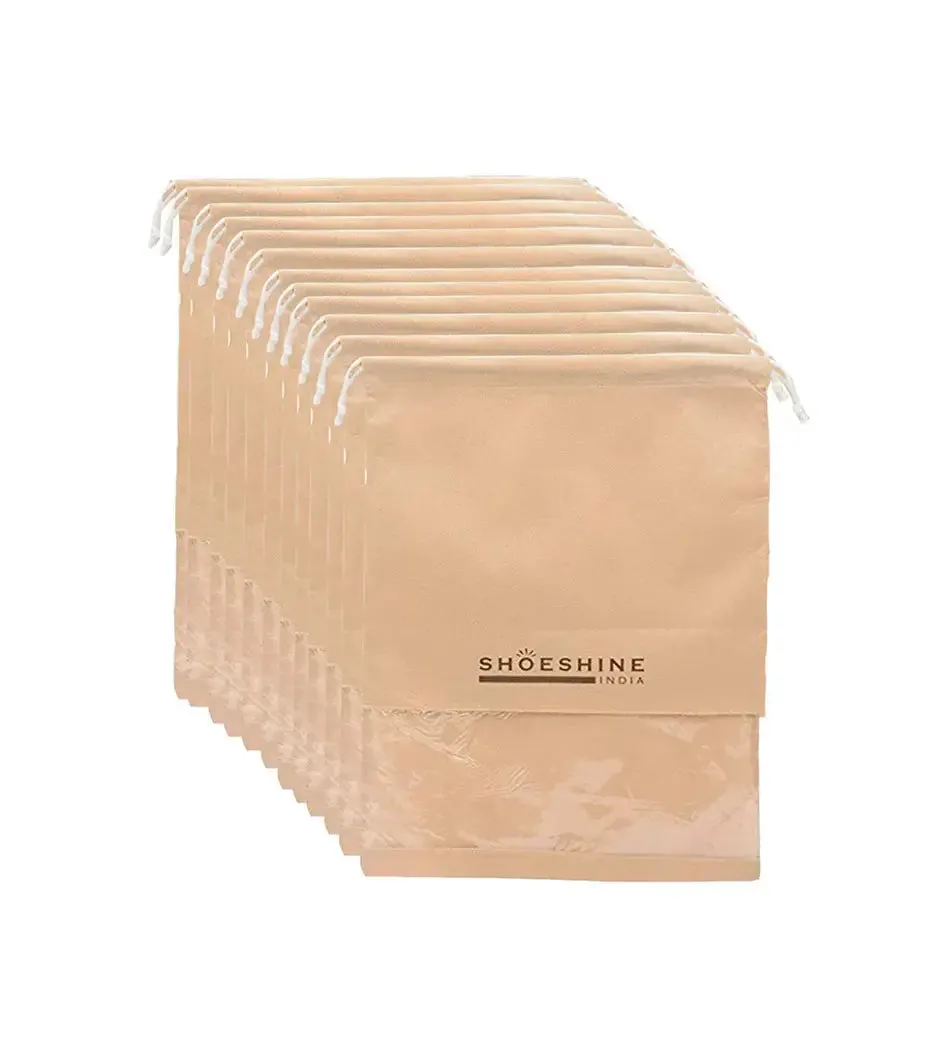 SHOESHINE Shoe Bags (Pack of 12) Travel Shoe Pouch - Pink