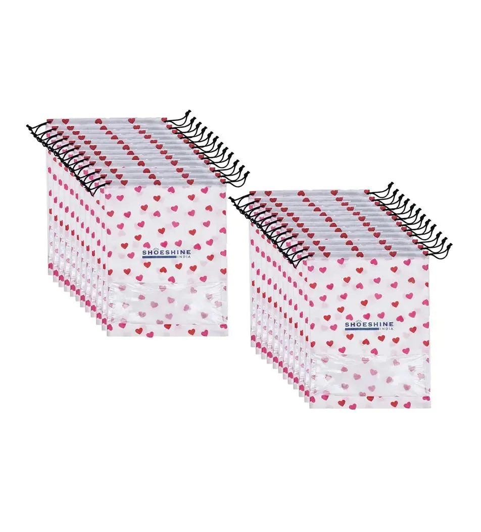 SHOESHINE Shoe Bags (Pack of 12) Travel Shoe Pouch - Pink