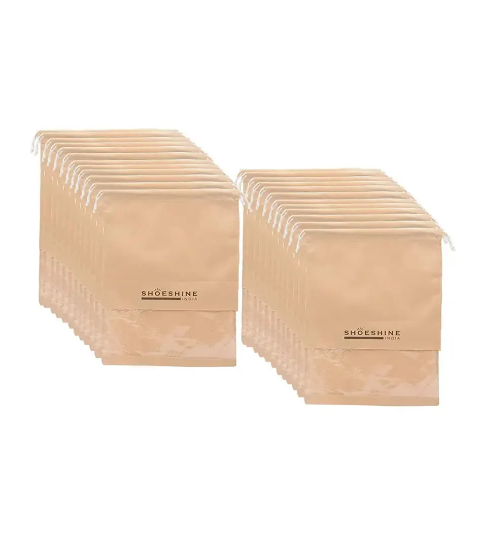 SHOESHINE Shoe Bags (Pack of 18) Travel Shoe Pouch - Pink