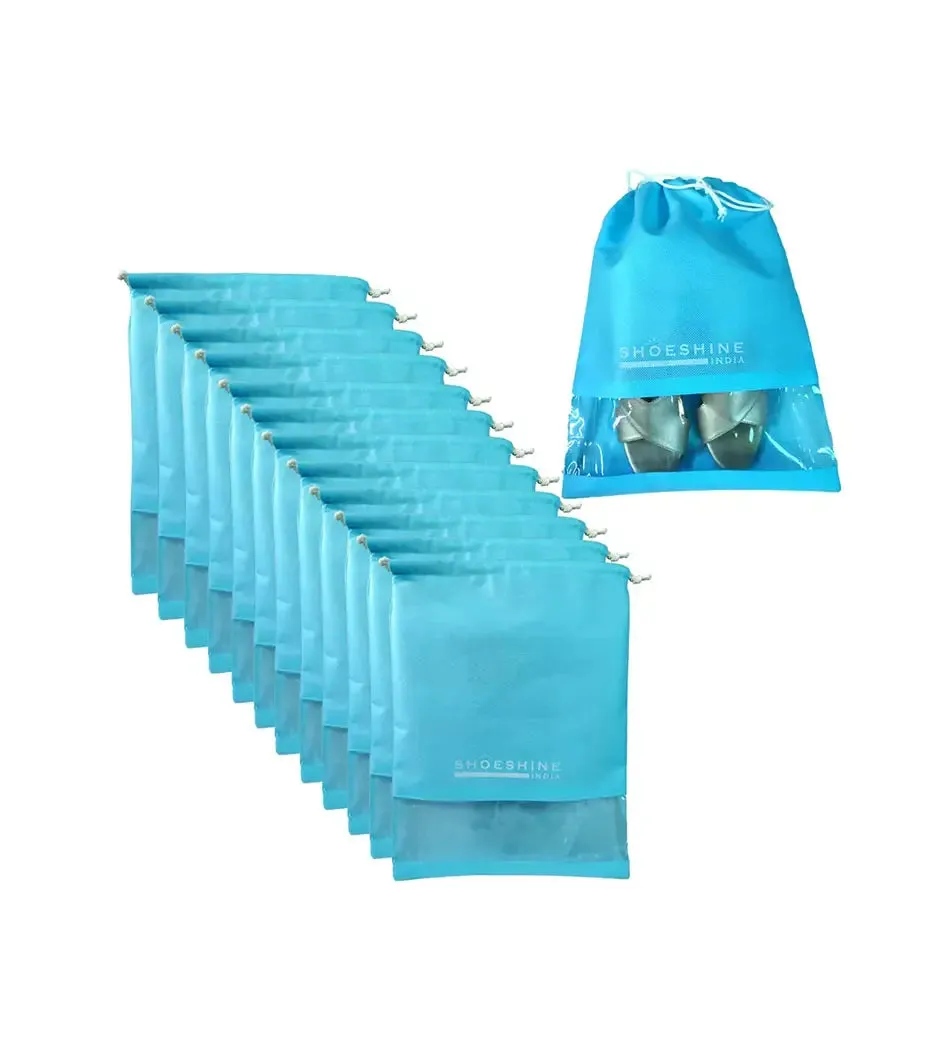 SHOESHINE Shoe Bags (Pack of 18) Travel Shoe Pouch - Pink