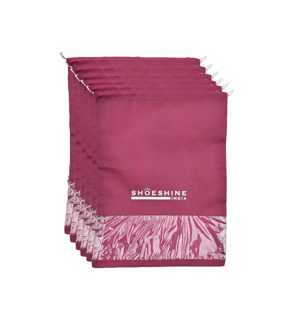 SHOESHINE Shoe Bags (Pack of 6) Travel Shoe Pouch - Beige