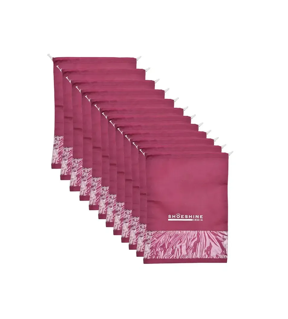 SHOESHINE Shoe Bags (Pack of 6) Travel Shoe Pouch - Beige