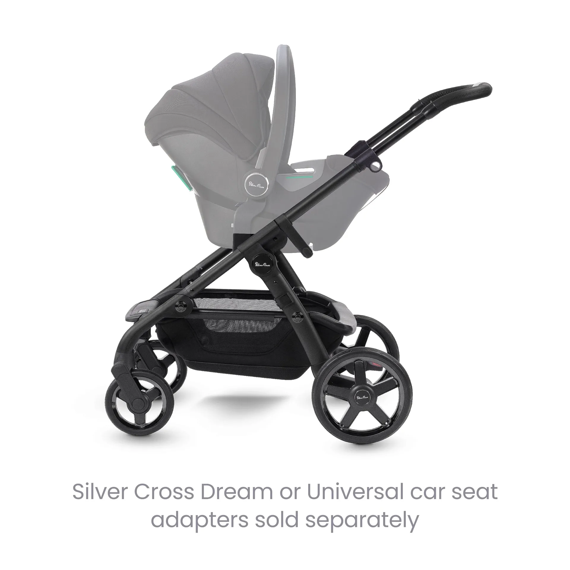 Silver Cross Wave 3 Single to Double Travel System with Dream Car Seat and Motion 2 360 Car Seat - Onyx