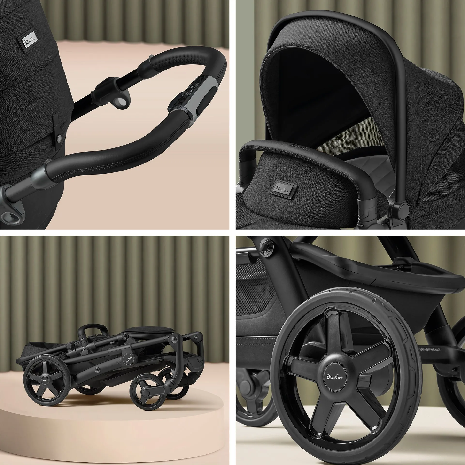 Silver Cross Wave 3 Single to Double Travel System with Dream Car Seat and Motion 2 360 Car Seat - Onyx