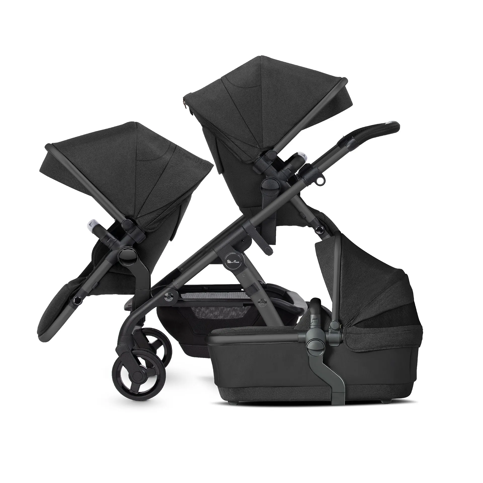 Silver Cross Wave 3 Single to Double Travel System with Dream Car Seat and Motion 2 360 Car Seat - Onyx