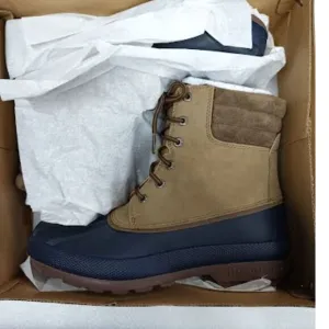 Sperry men's Cold Bay Boot Taupe/Navy With Thinsulate Size 8 (1388)