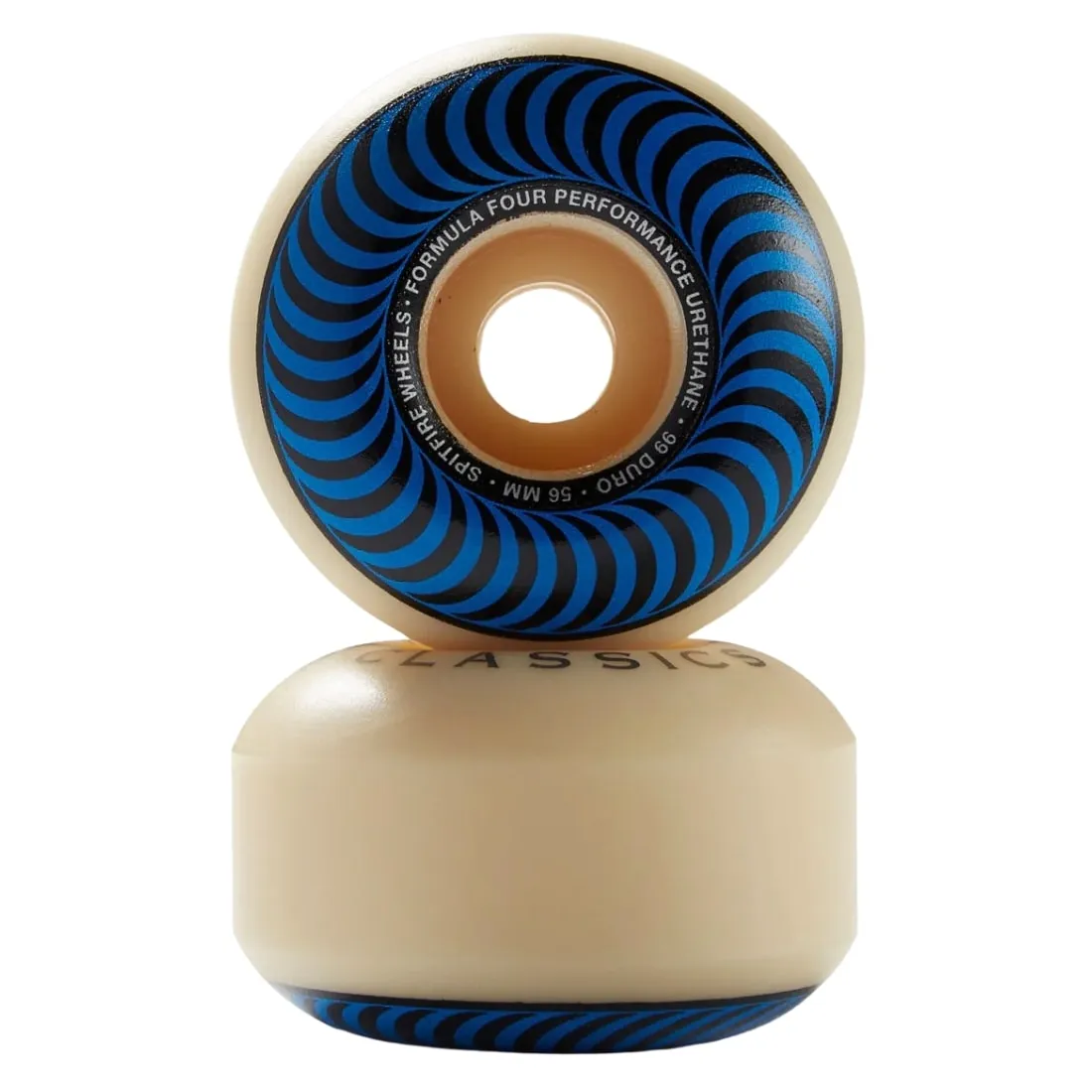 Spitfire 56mm Formula Four 99Duro Classic Skateboard Wheels - Natural/Blue