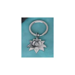 Stainless Steel Lotus Keychain