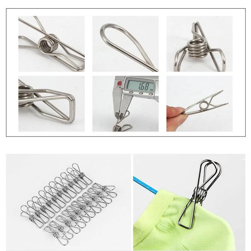 Stainless steel non-marking strong fixed clothespin