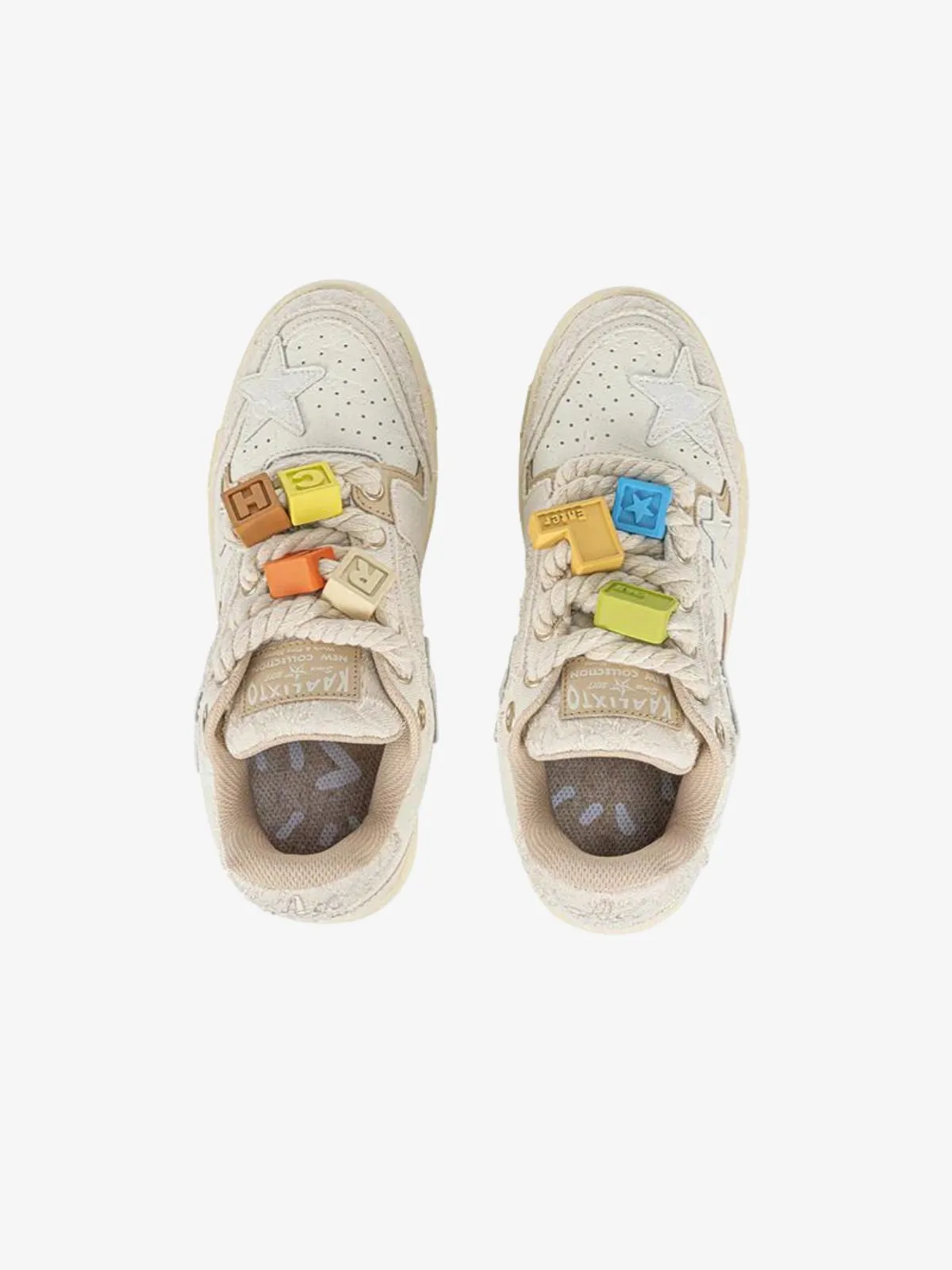 StarryGlide Applique Embroidery Star Skate Shoes