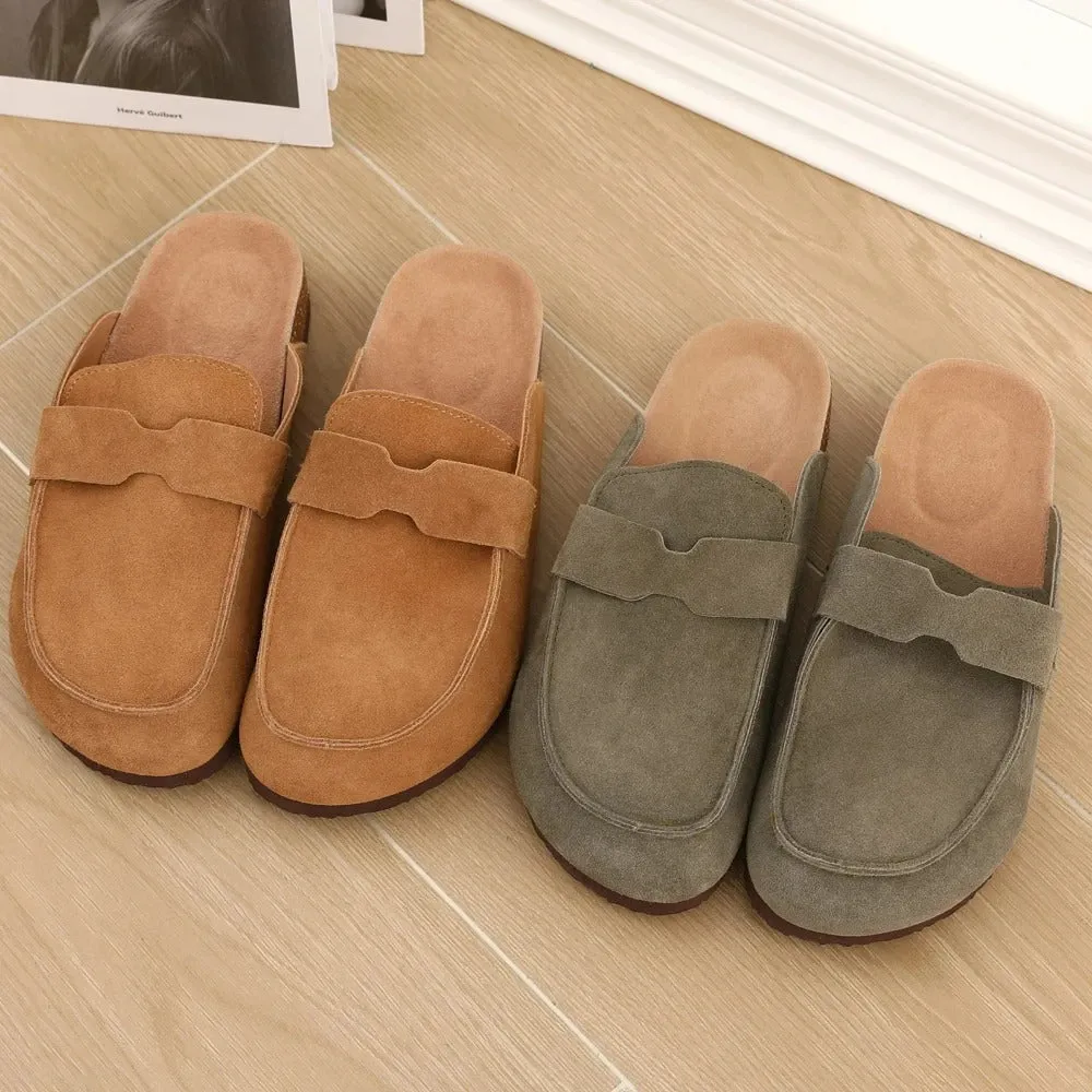 Suede mule shoes for men