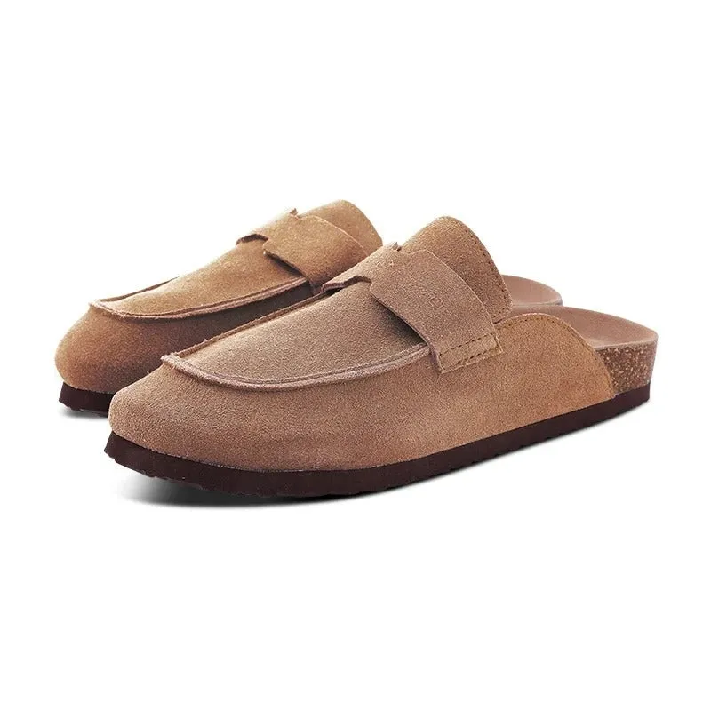Suede mule shoes for men