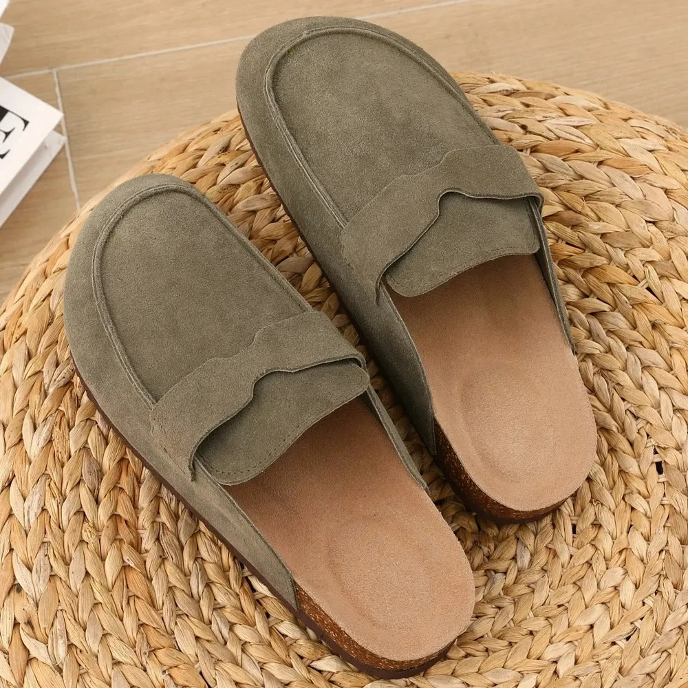 Suede mule shoes for men