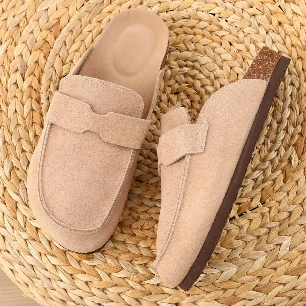 Suede mule shoes for men