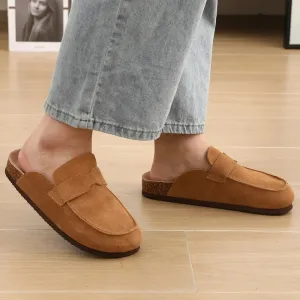 Suede mule shoes for men