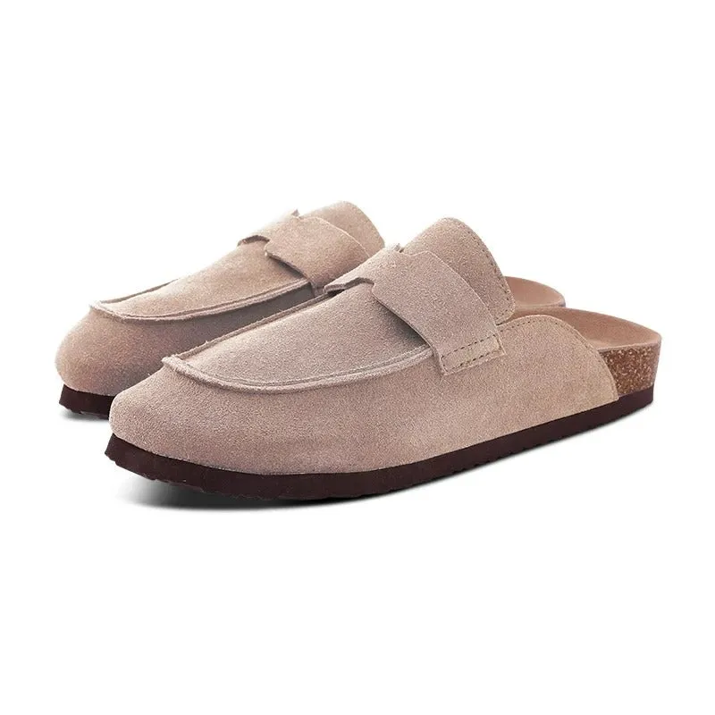 Suede mule shoes for men