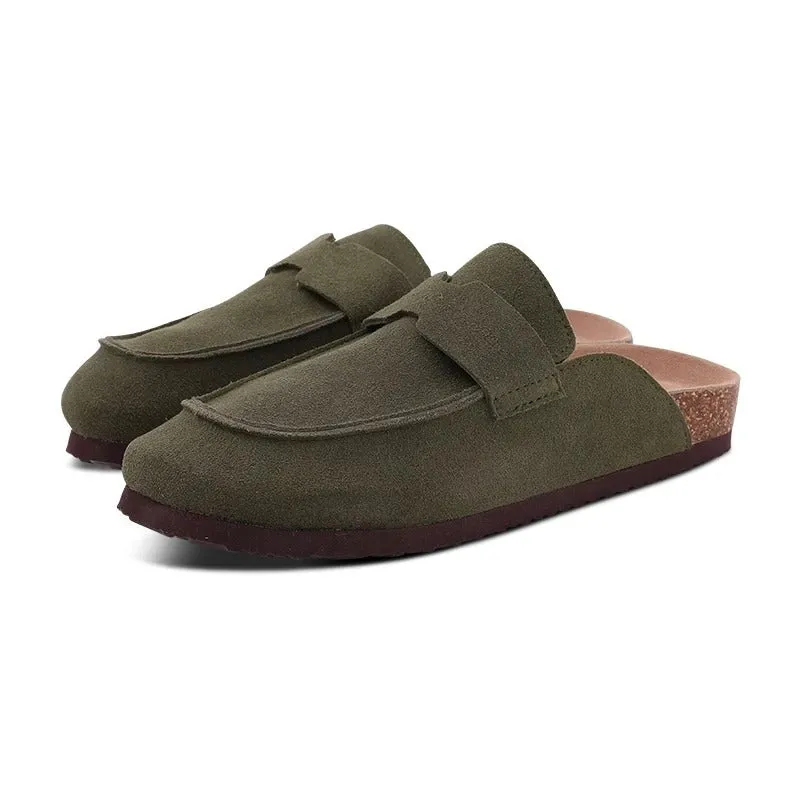 Suede mule shoes for men