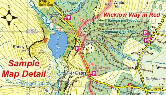 THE WICKLOW WAY MAP GUIDE S-N 1:50,000 GUIDEBOOK