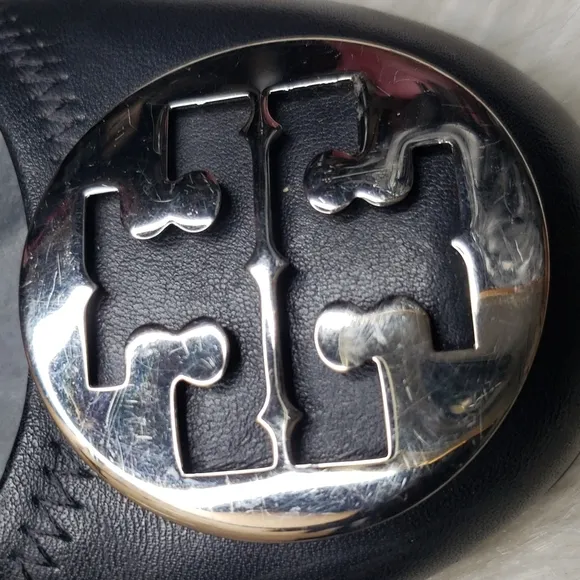 Tory Burch Reva Leather Ballet Flat Black 8.5