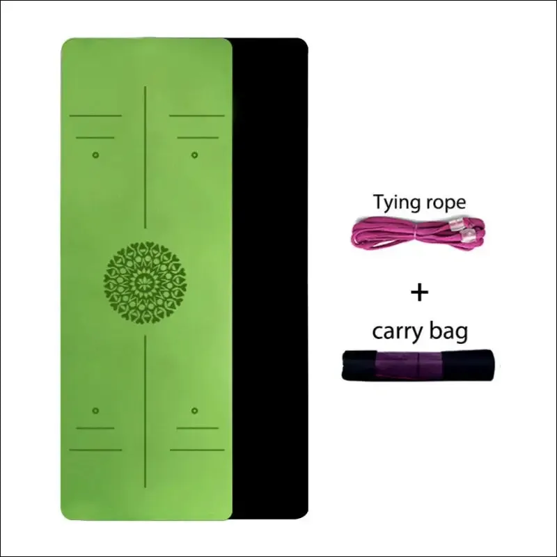 Tpe yoga mat with position line 6mm non-slip double layer sports exercise pad for beginner home gym