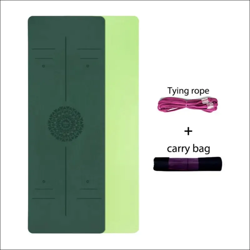 Tpe yoga mat with position line 6mm non-slip double layer sports exercise pad for beginner home gym