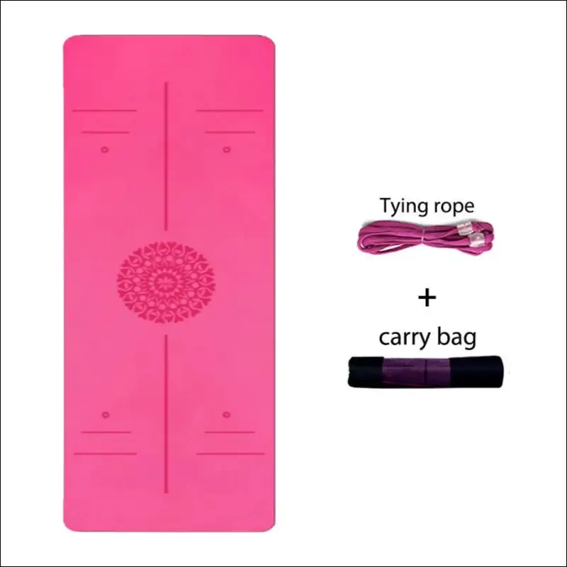 Tpe yoga mat with position line 6mm non-slip double layer sports exercise pad for beginner home gym