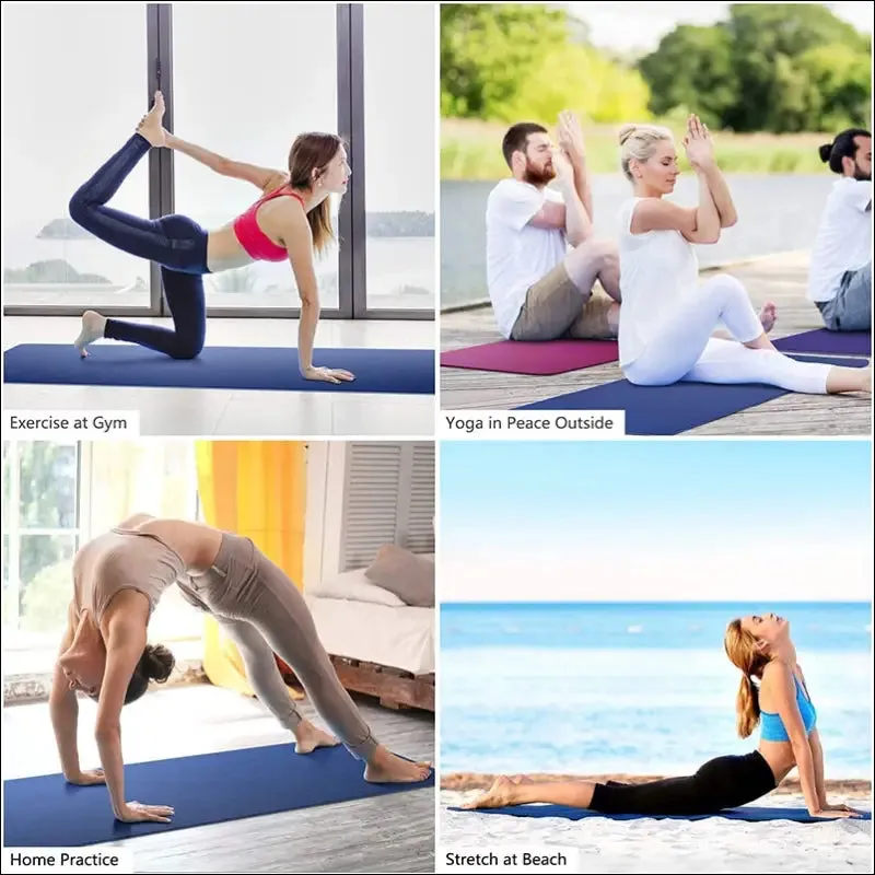 Tpe yoga mat with position line 6mm non-slip double layer sports exercise pad for beginner home gym