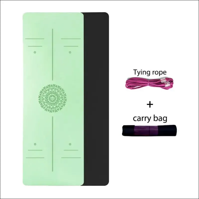 Tpe yoga mat with position line 6mm non-slip double layer sports exercise pad for beginner home gym